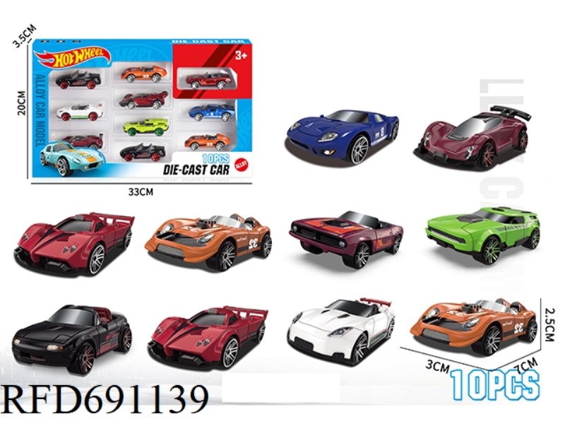 1: 64 WIND AND FIRE WHEELS, 10 SLIDING ALLOY CARS