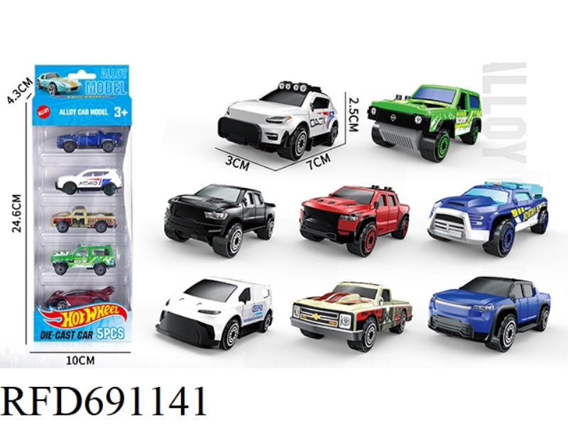 1: 64 WIND AND FIRE WHEELS, 5 SLIDING ALLOY CARS