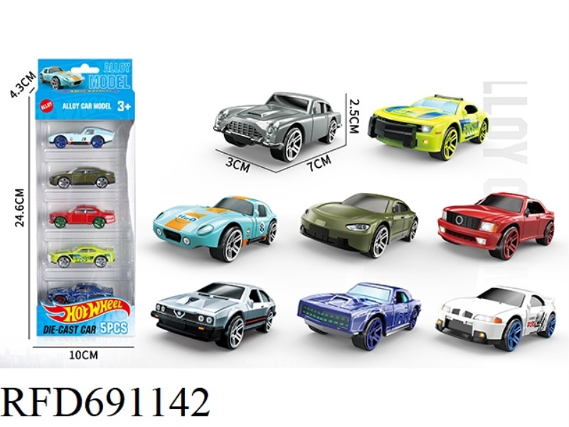 1: 64 WIND AND FIRE WHEELS, 5 SLIDING ALLOY CARS