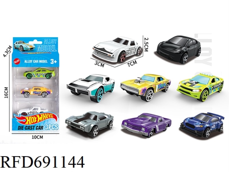 1: 64 WIND AND FIRE WHEELS, 3 SLIDING ALLOY CARS