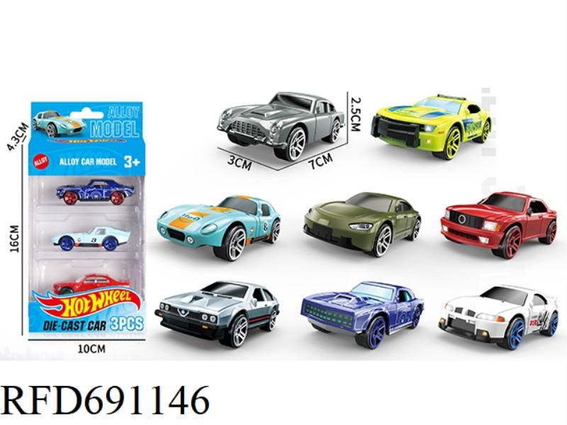 1: 64 WIND AND FIRE WHEELS, 3 SLIDING ALLOY CARS