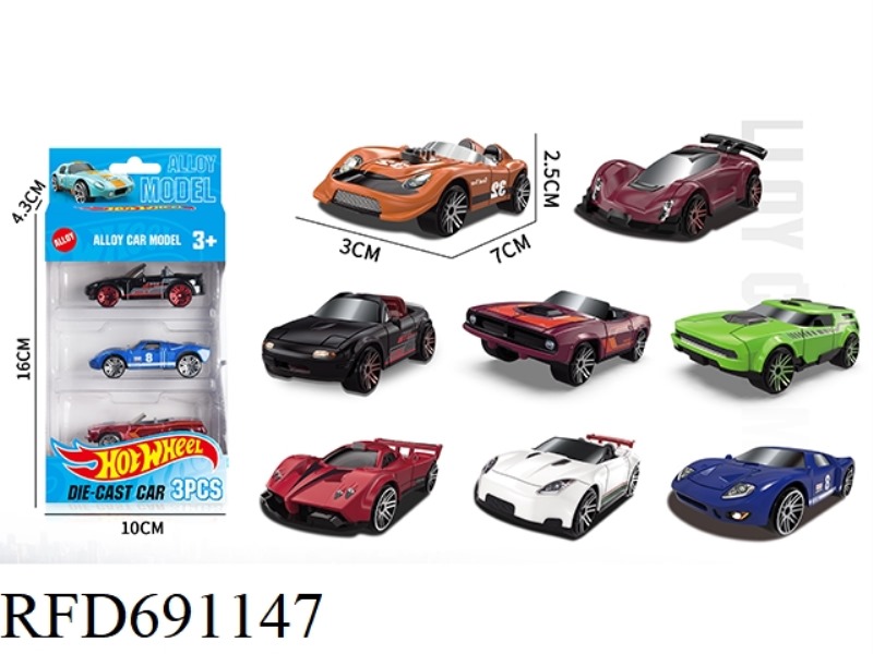 1: 64 WIND AND FIRE WHEELS, 3 SLIDING ALLOY CARS