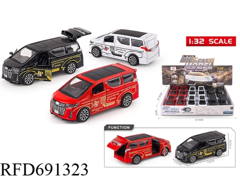1:32 ELFA ALLOY CAR REBOUND THREE-DOOR (12PCS)