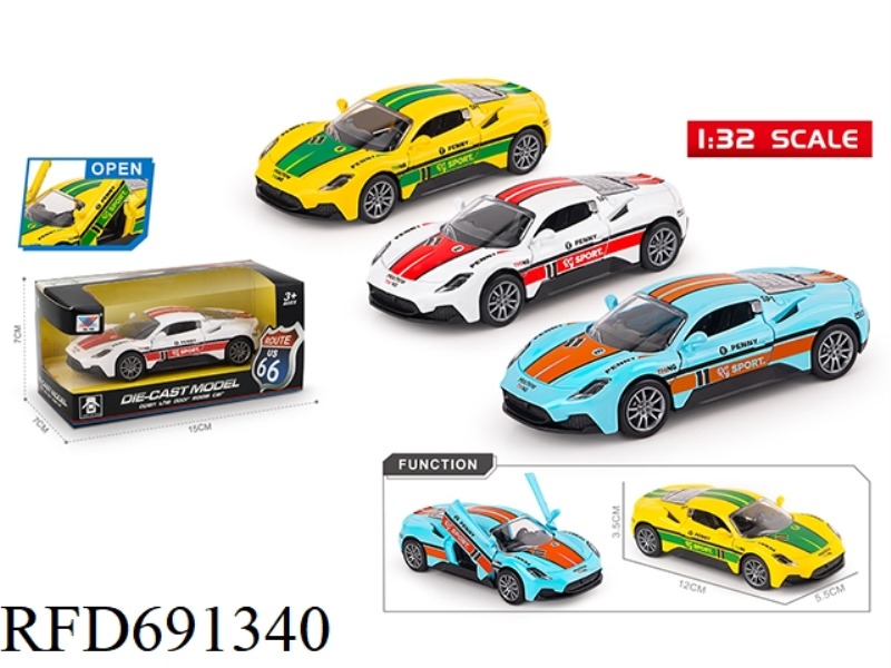1:32 MASERATI RACING CAR ALLOY CAR REBOUND DOOR