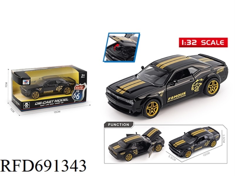 1:32 HELL CAT AMERICAN MUSCLE CAR ALLOY CAR REBOUND THREE-DOOR