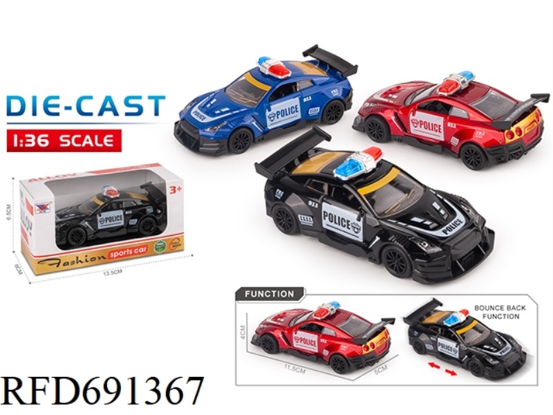 1:40 ALLOY CAR POLICE CAR REBOUND