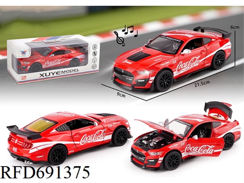 1:24 ALLOY MODEL MUSTANG COKE FOUR-DOOR REBOUND LIGHT AND MUSIC
