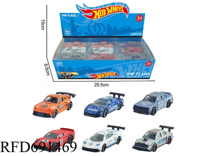 6 1:64 WIND AND FIRE WHEEL ALLOY MUSCLE CARS, RACING 24PCS