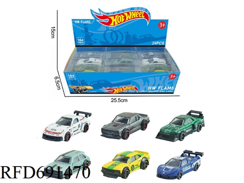 6 1:64 WIND AND FIRE WHEEL ALLOY MUSCLE CARS, RACING 24PCS