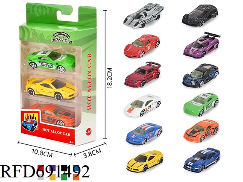 1: 64 ALLOY CAR 3PCS