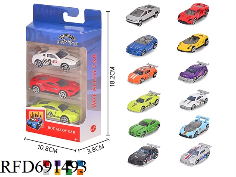 1: 64 ALLOY CAR 3PCS