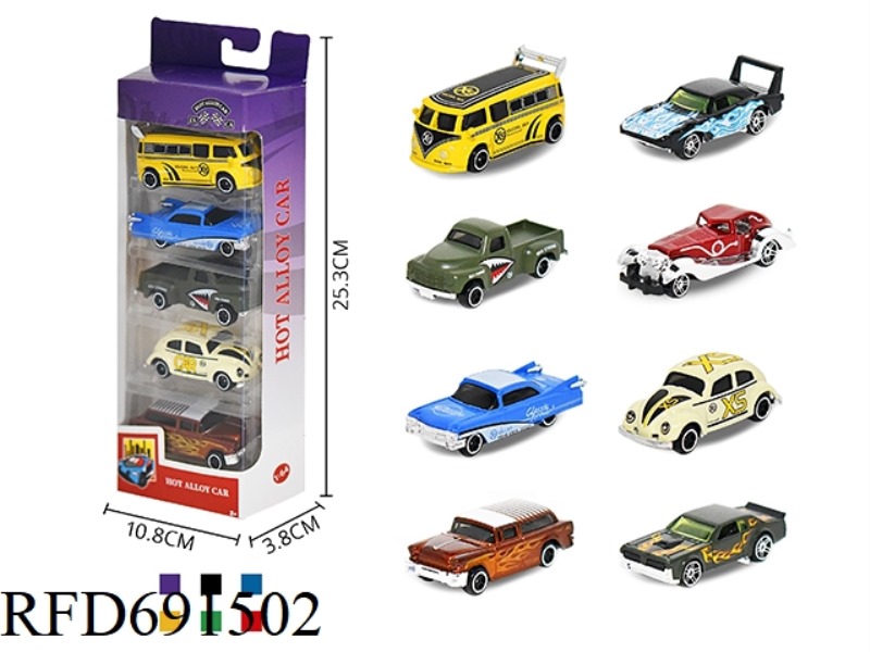 1: 64 ALLOY CAR 5PCS