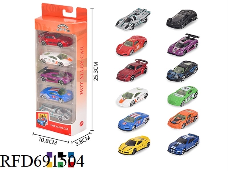 1: 64 ALLOY CAR 5PCS