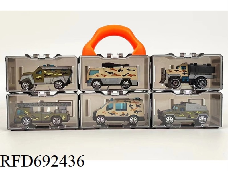 CREATIVE STORAGE CONTAINER TRUCK (EQUIPPED WITH 6 HIGH-QUALITY ALLOY MILITARY VEHICLES)