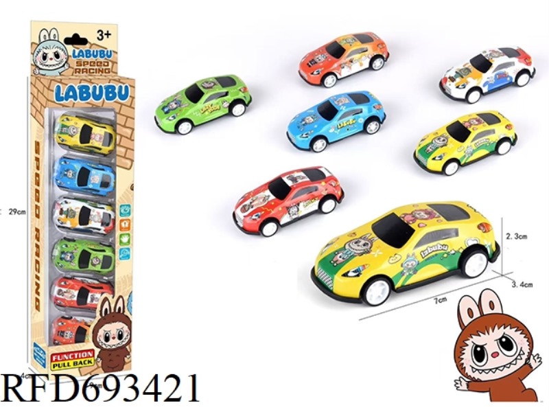 6PCS RABBU ALLOY CAR