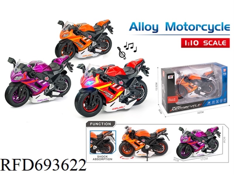 1:10 ALLOY Q-VERSION MOTORCYCLE DUCATI HUILI LIGHTS AND MUSIC