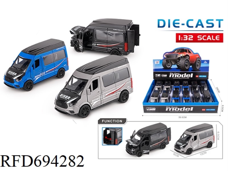 1:32 ALLOY CLASSIC TRAVEL BUSINESS CAR WITH FOUR DOORS (12PCS)