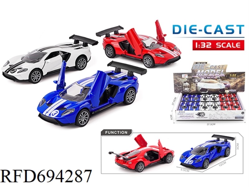 1:32 ALLOY CAR MODEL FORD GT DOOR OPENING RETURN FORCE (12PCS)