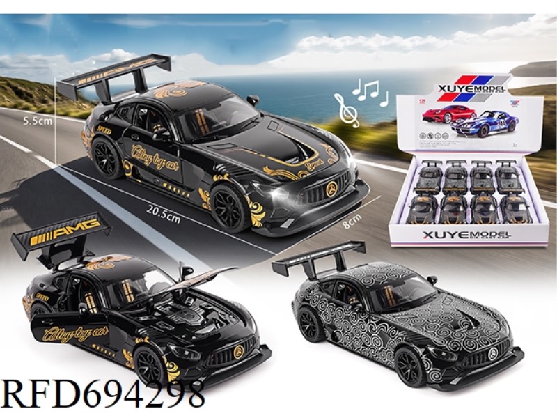 1:24 ALLOY CAR MERCEDES-AMG ENGRAVED COLLECTION, FOUR-DOOR REBOUND LIGHTING AND MUSIC (8 PIECES)