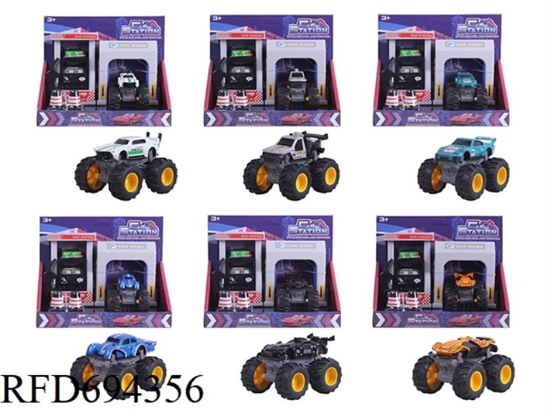 GAS STATION 1:64 ALLOY LARGE WHEEL OFF-ROAD VEHICLE SET