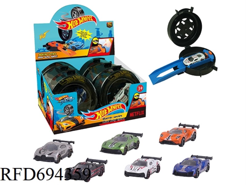 1:64 FIRE WHEEL TIRE EJECTION TRACK ALLOY CAR RACING CAR (6PCS)