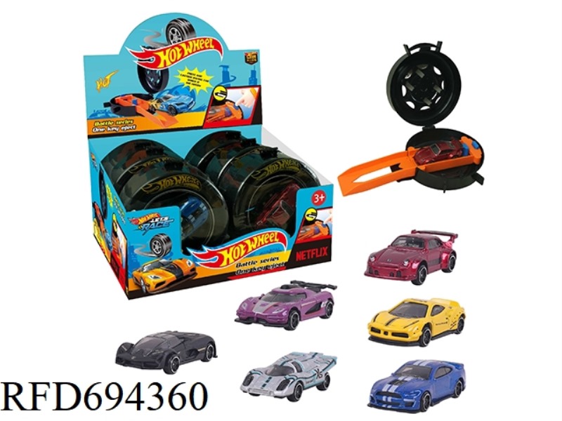1:64 FIRE WHEEL TIRE EJECTION TRACK ALLOY CAR RACING CAR (6PCS)