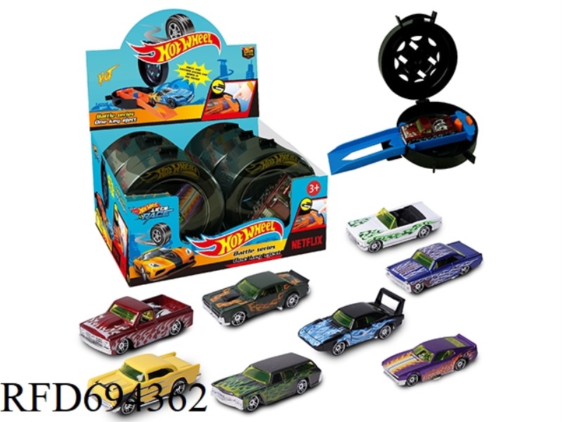 1:64 FIRE WHEEL TIRE EJECTION TRACK ALLOY CAR RACING CAR SPORTS CAR VINTAGE CAR MUSCLE CAR (6PCS)