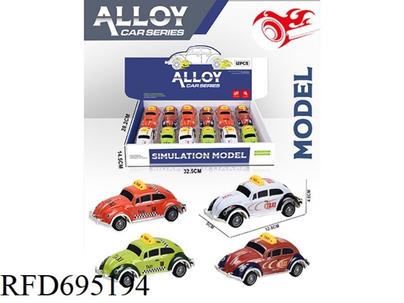 ALLOY REBOUND TAXI 12 PCS/DISPLAY BOX