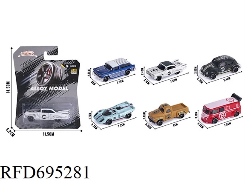1:64 ALLOY CAR 6 MODELS MIXED