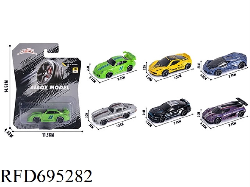 1:64 ALLOY CAR 6 MODELS MIXED