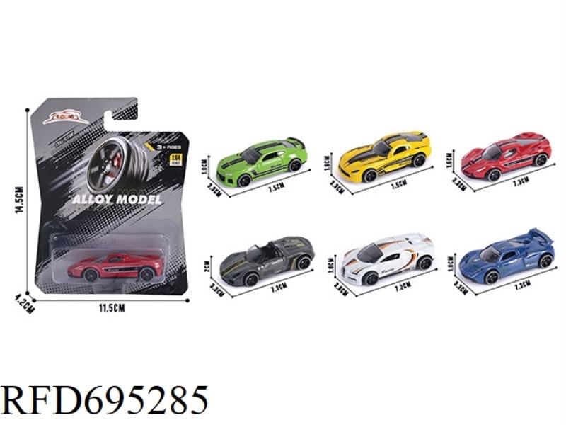 1:64 ALLOY CAR 6 MODELS MIXED
