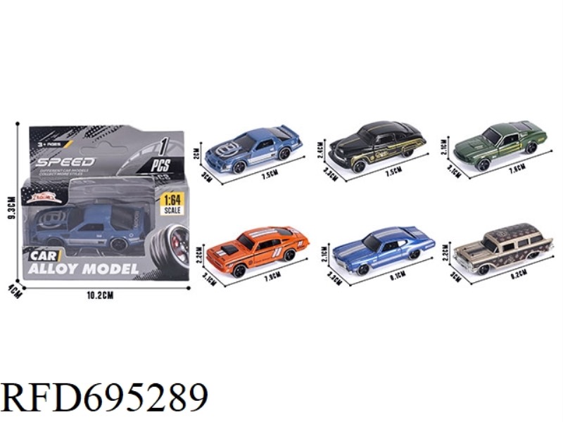 1:64 ALLOY CAR 6 MODELS MIXED