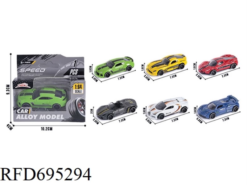 1:64 ALLOY CAR 6 MODELS MIXED