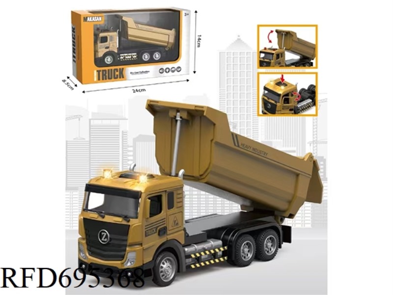 ALLOY REBOUND FLAT-HEAD DUMP TRUCK (LIGHTS/MUSIC)