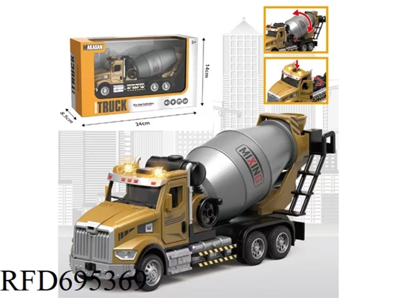 ALLOY REBOUND AMERICAN FRONT MIXER TRUCK (LIGHTS/MUSIC)