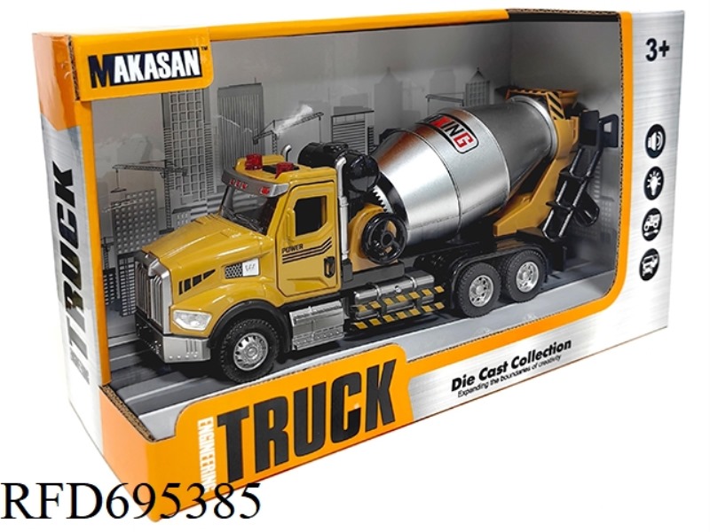 ALLOY REBOUND AMERICAN FRONT MIXER TRUCK (LIGHTS/MUSIC)