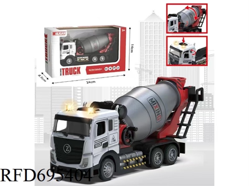 ALLOY RECIPROCATING FLAT-HEAD MIXER TRUCK (LIGHTS/MUSIC)