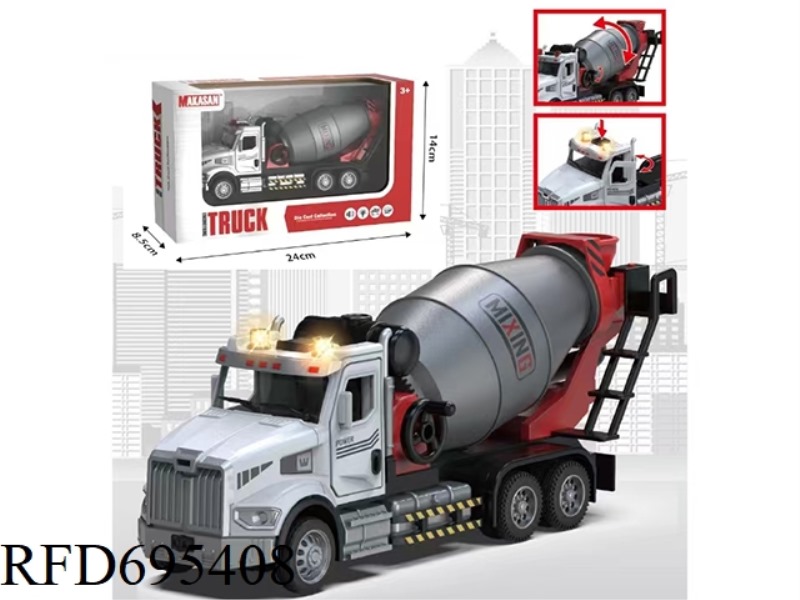 ALLOY REBOUND AMERICAN FRONT MIXER TRUCK (LIGHTS/MUSIC)