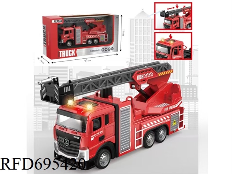 ALLOY RECOIL FLAT-HEAD FIRE ENGINE (LIGHTS/MUSIC/WATER SPRAY)