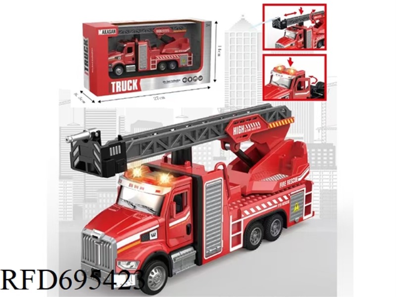 ALLOY REBOUND AMERICAN FRONT FIRE ENGINE (LIGHTS/MUSIC/WATER SPRAY)