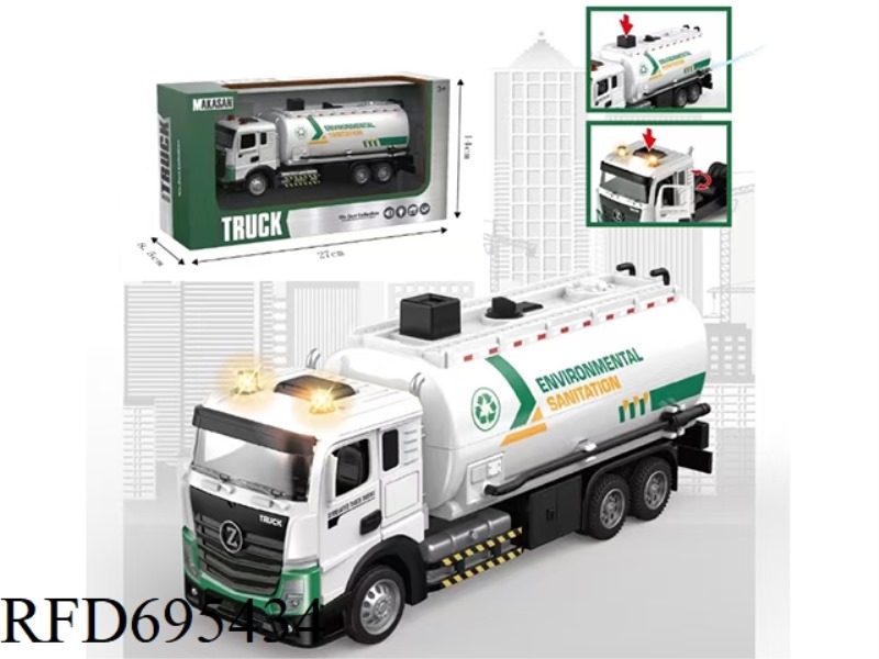 ALLOY RECOIL FLAT-HEAD WATER TANKER (LIGHTS/MUSIC)