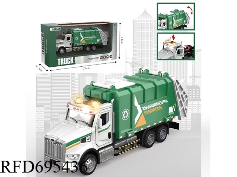 ALLOY REBOUND AMERICAN GARBAGE TRUCK (LIGHTS/MUSIC)