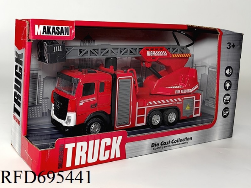 ALLOY RECOIL FLAT-HEAD FIRE ENGINE (LIGHTS/MUSIC/WATER SPRAY)