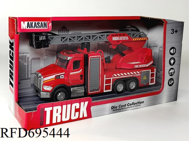 ALLOY REBOUND AMERICAN FRONT FIRE ENGINE (LIGHTS/MUSIC/WATER SPRAY)