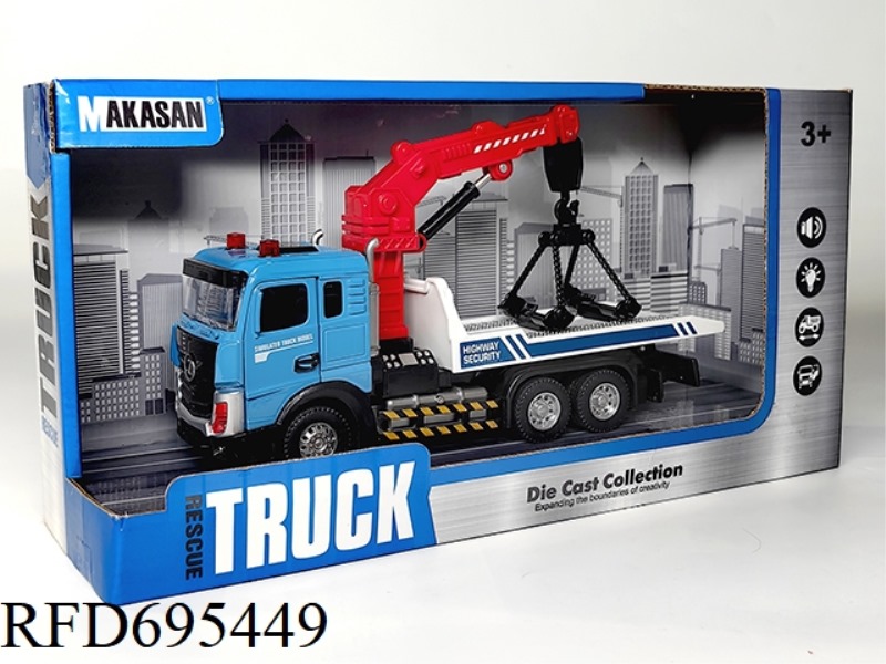 ALLOY REBOUND FLAT-HEAD FLATBED CRANE (LIGHTING/MUSIC)