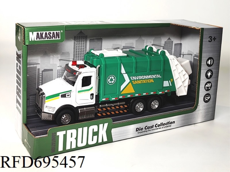 ALLOY REBOUND AMERICAN GARBAGE TRUCK (LIGHTS/MUSIC)