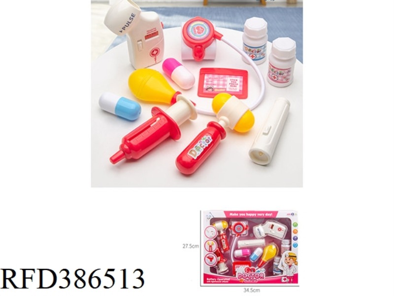 10-PIECE SET OF MEDICAL TOOLS WITH LIGHT