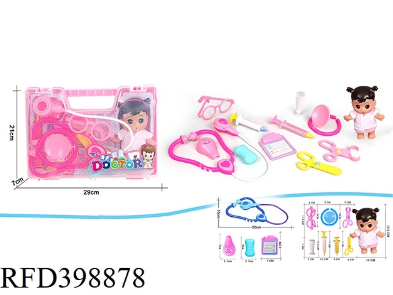 PORTABLE BOX MEDICAL KIT (FEMALE DOCTOR WITH VINYL)