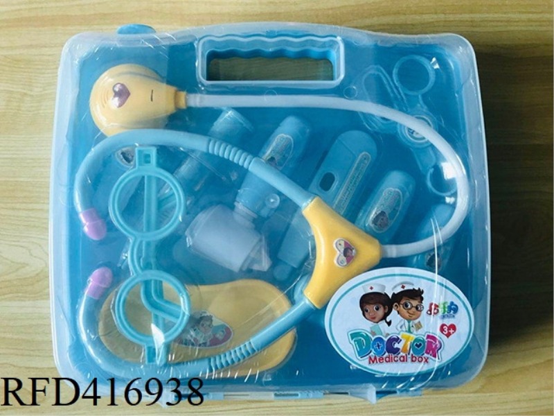 BLUE CHILDREN'S MEDICAL SET 10PCS, WITH IC LIGHT