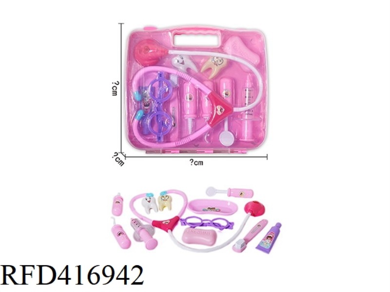 PINK CHILDREN'S DENTIST SET 12PCS